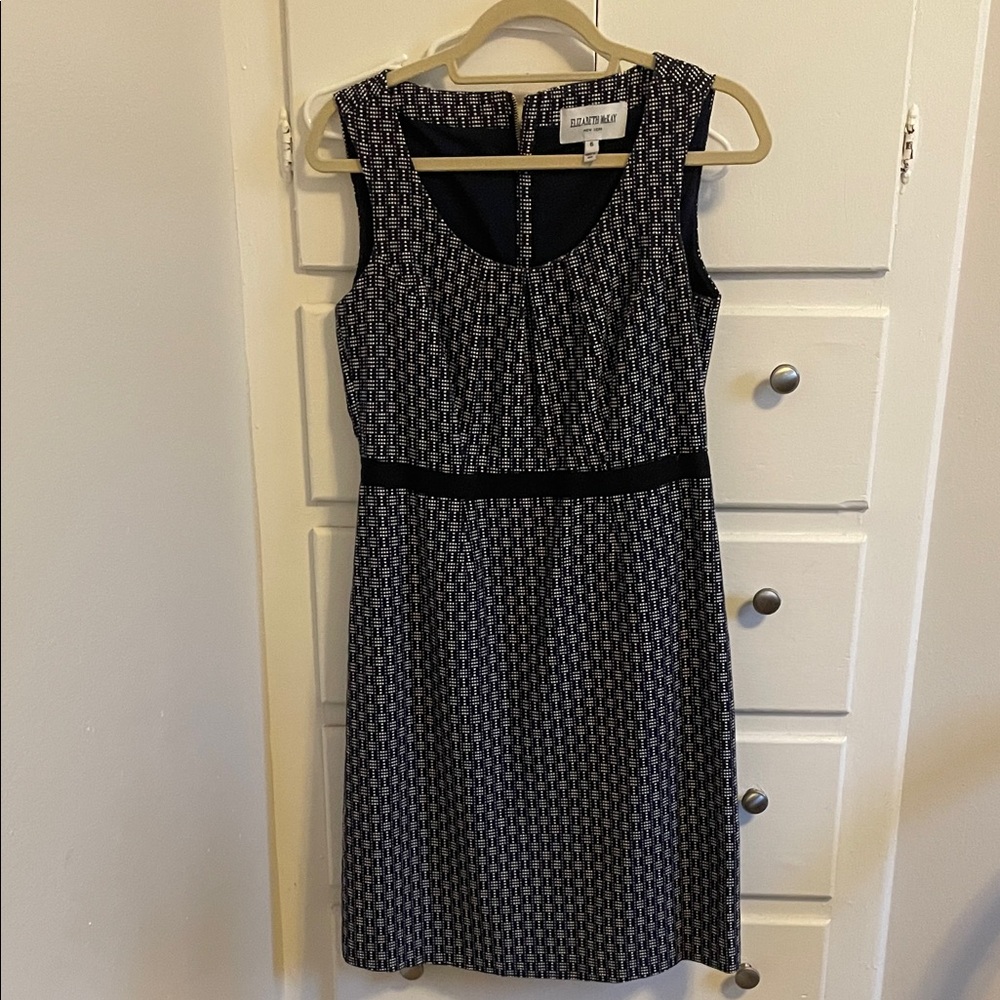 Elizabeth McKay Black and White Patterned Midi Dress